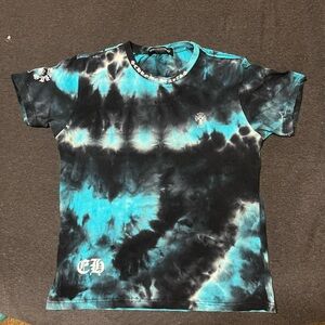 Blue tie dye Chrome Hearts Shirt